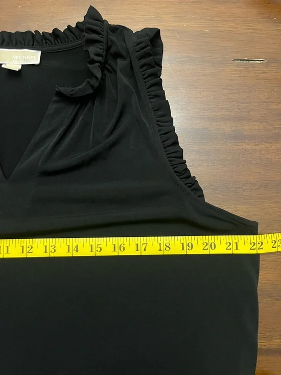 Michael Kors Womens Sleeveless Dress 1X Black Ruffle Contemporary Minimalist - Picture 6 of 6